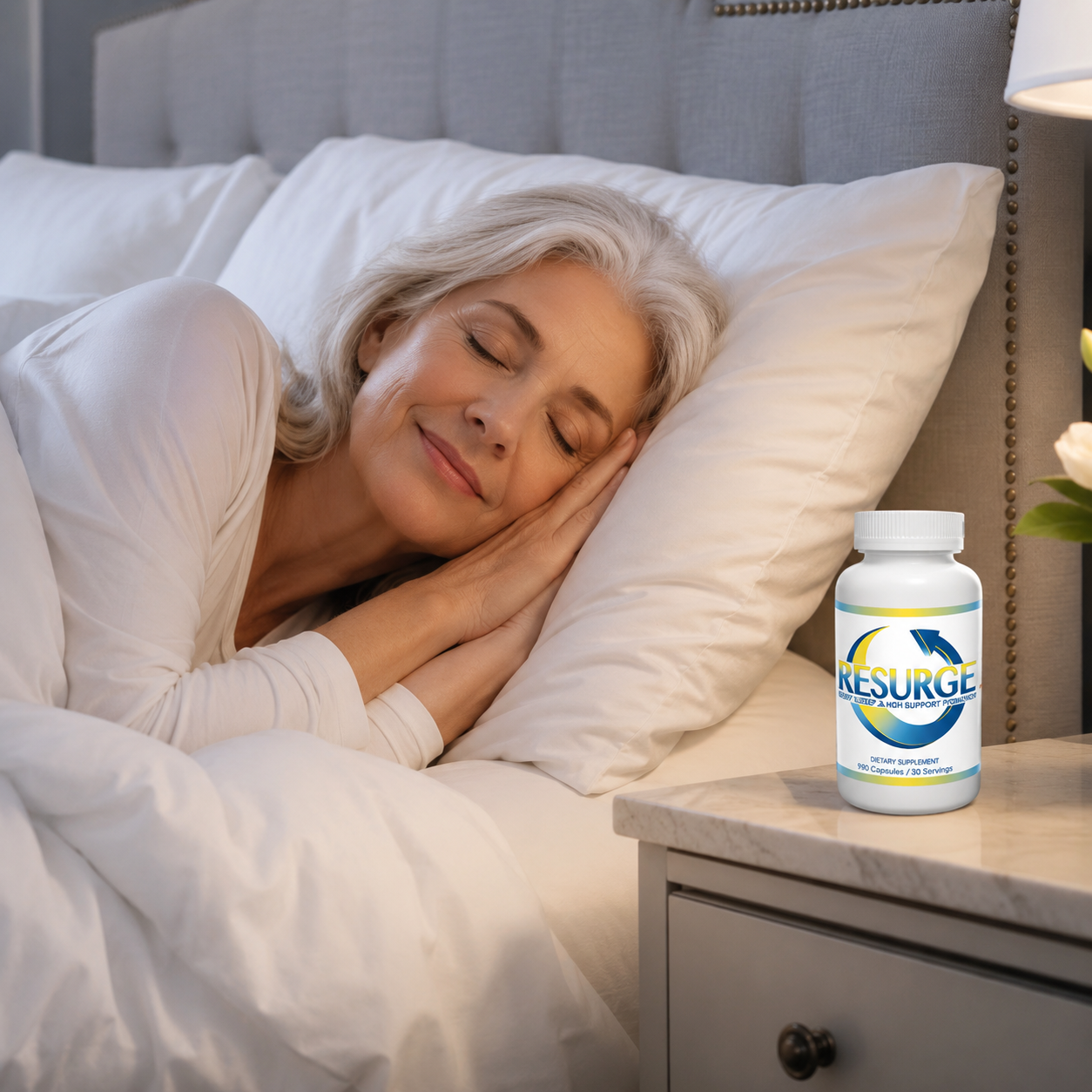Resurge supplement bottle for nighttime support